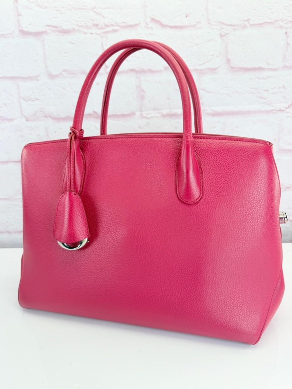 Christian Dior Open Bar Pink Leather Tote Handbag